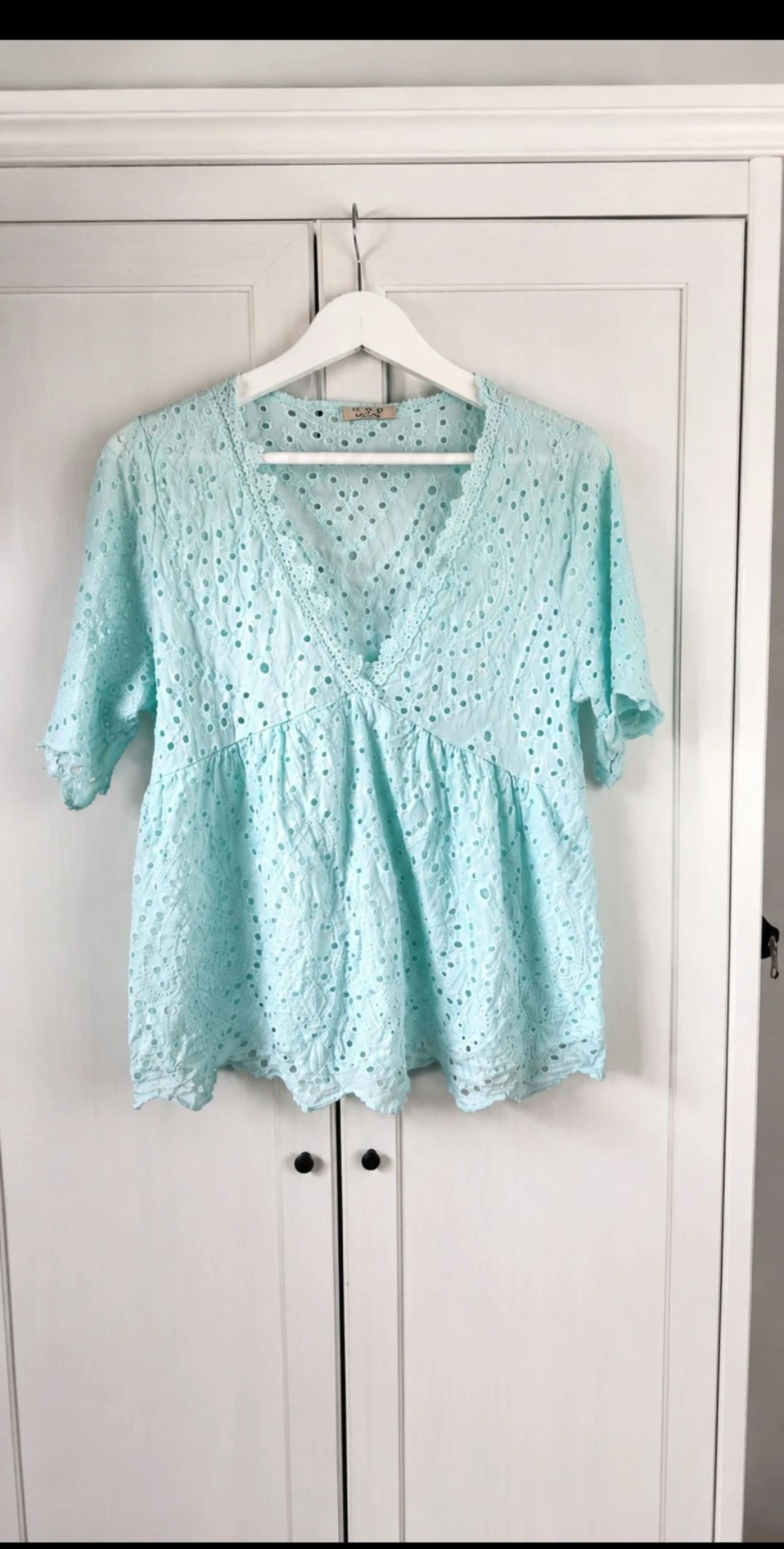 🌸NUEVA blusa de verano con bordado inglés turquesa TALLA ÚNICA🌸 – photo 2